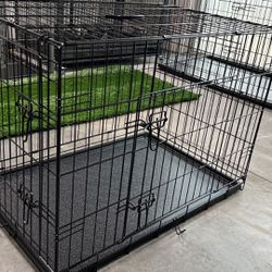 Qpets 36” XL Double Door Dog Crate Cage 36”x22”x24”H