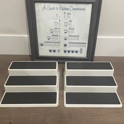 Kitchen Bundle Of Three - Square Framed Kitchen conversions Chart And 2 Three Tier Kitchen Organizers 