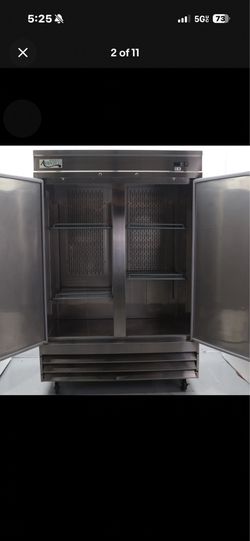 Avantco SS-2F-HC 54" Stainless Steel Two Section Solid Door Reach-In Freezer