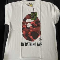 White n Red Bape Tee
