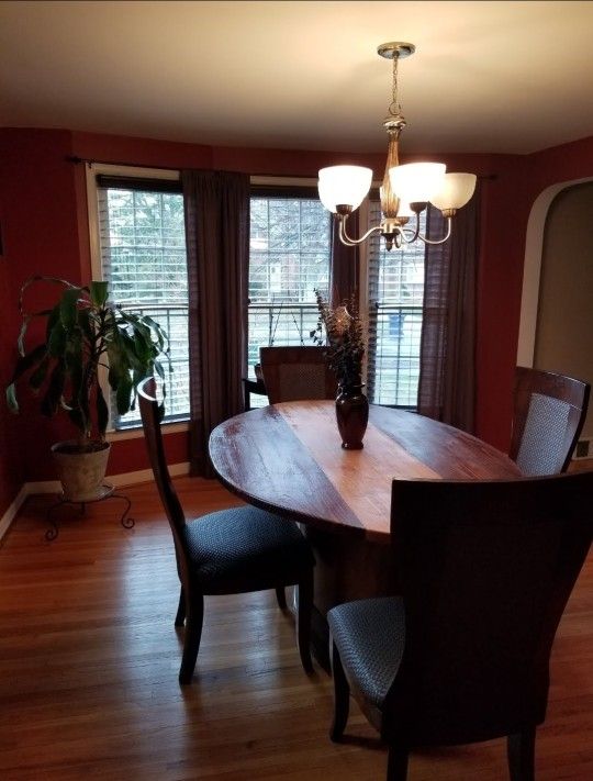 Wooden 4 Chair Dinning Room Table Set 