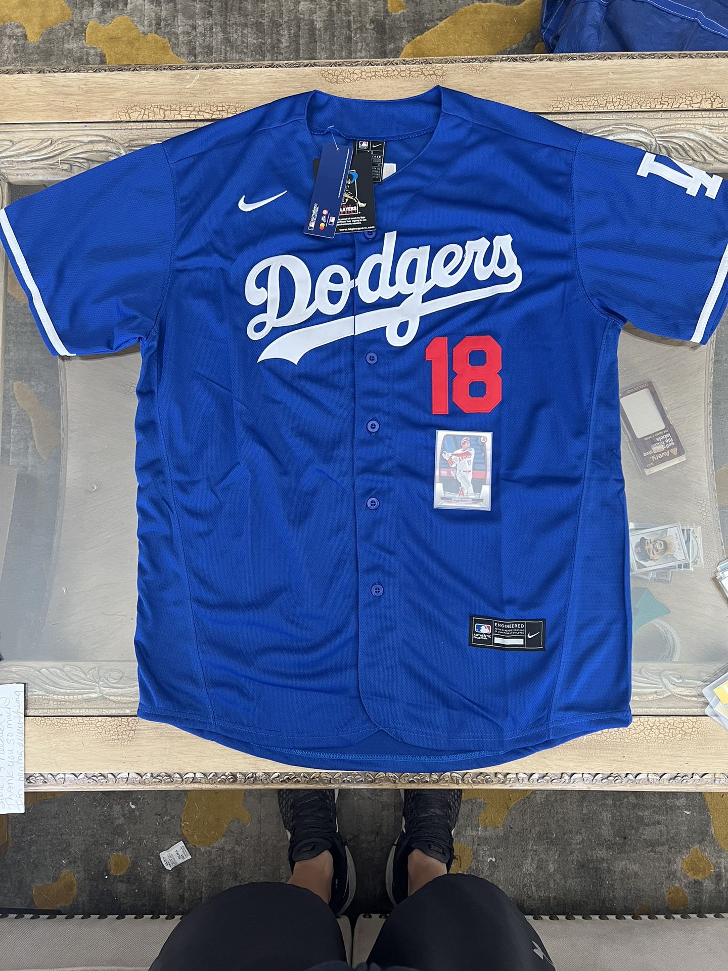 Yoshinobu Yamamoto Jersey NEW Mens Large Blue Los Angeles Dodgers 