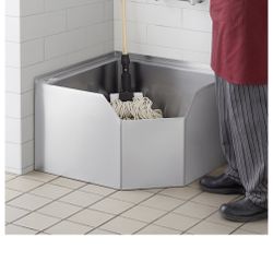 Regency Stainless Steel Corner Mop Sink – Notched Front (Model 600SM242412C)