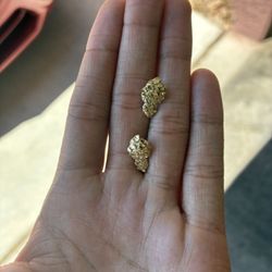 14k Gold Nugget Rings And Earrings 