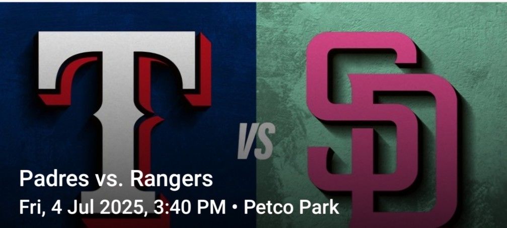 Padres Vs Rangers 4th of July