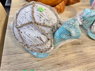 New handcrafted carved coconut turtle