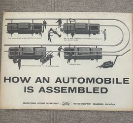 Vintage How An Automobile Is Assembled Poster Ford Motor Company Dearborn Michigan