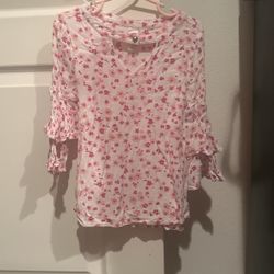 Girls Justice flower, long sleeve shirt, size 6