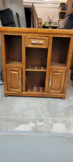Wood Bar Cabinet with Wine Rack