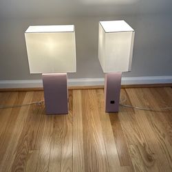 Pretty pink table or nightstand lamps