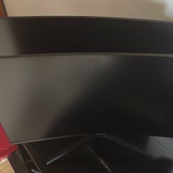 Two 27 Inch Curved Monitors  