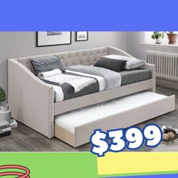 Brand New In Box Day Bed W/ Slats   + Trundle  And 2 Mattresses. Pick Up  In Long Beach