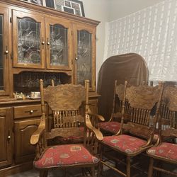 China Cabinet with Table Set