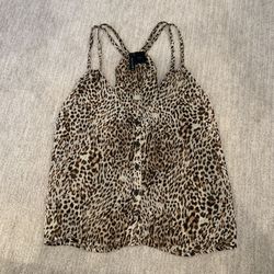 Cheetah Print Halter Top Blouse