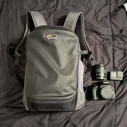 Camera Bag, Canon T7i With 18-55mm Kit Lens