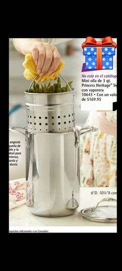 OLLA DE 3 QT CLÁSICA DE ACERO INOXIDABLE CON BAPORERA PRINCESS HOUSE 🌷 ⚘️
