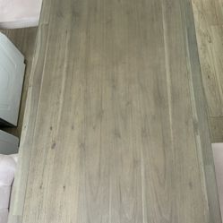 Pier 1 table with 4 light pink velvet chairs