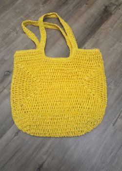Yellow Paperstraw Tote Bag