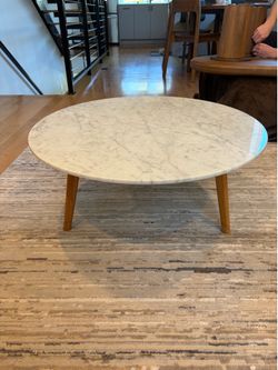 Round White Marble Coffee Table (Article)