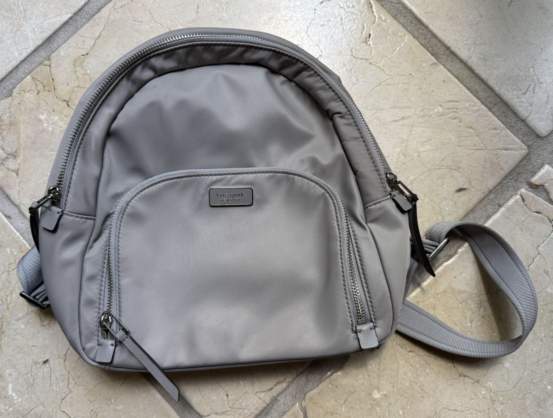 Kate Spade Dawn Medium Nylon Backpack Grey