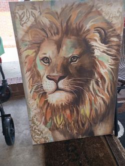 Large Lion Portrait Canvas Wall Art