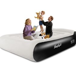 16" Air Mattress Queen with Built in Pump,Portable Full Blow up Mattress with Carry Bag, Comfort Flocked Airbed Inflatable Mattress for Guests,Camping