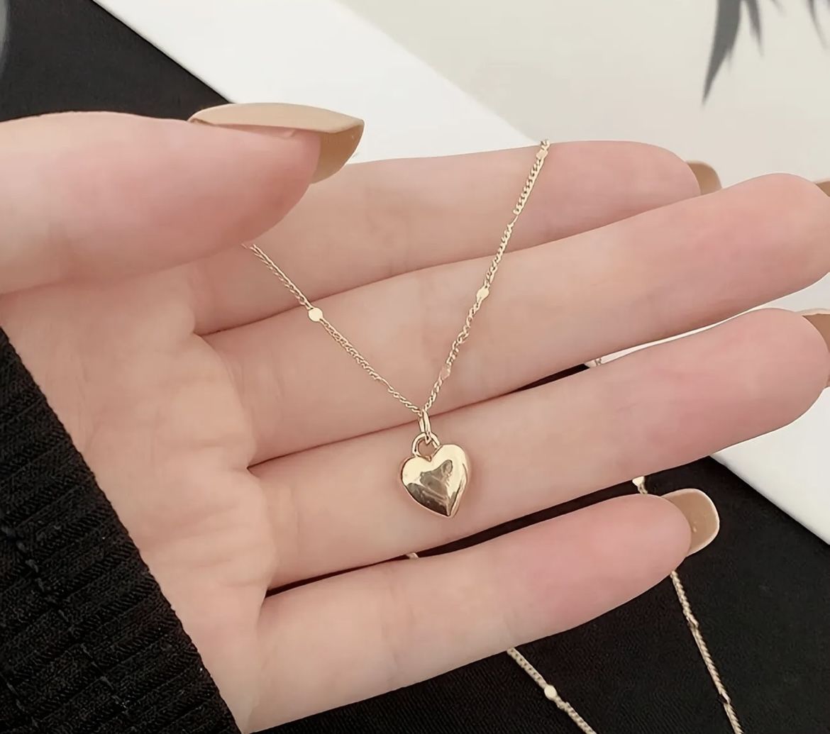 Golden Wedding Heart Necklace