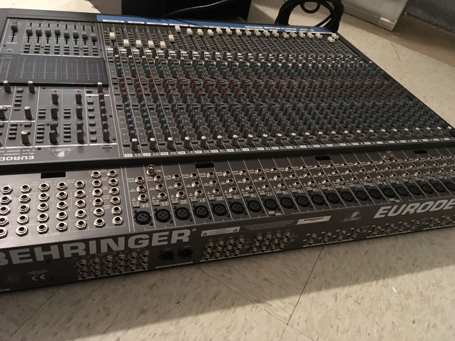 Eurodesk mx8000 48/24 mixing console and 400 watts power supply