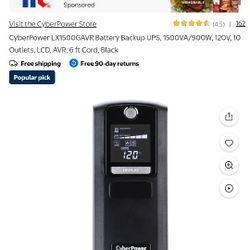 New. Cyber Power Battery 