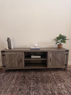 Farmhouse Barn Door TV Stand Console