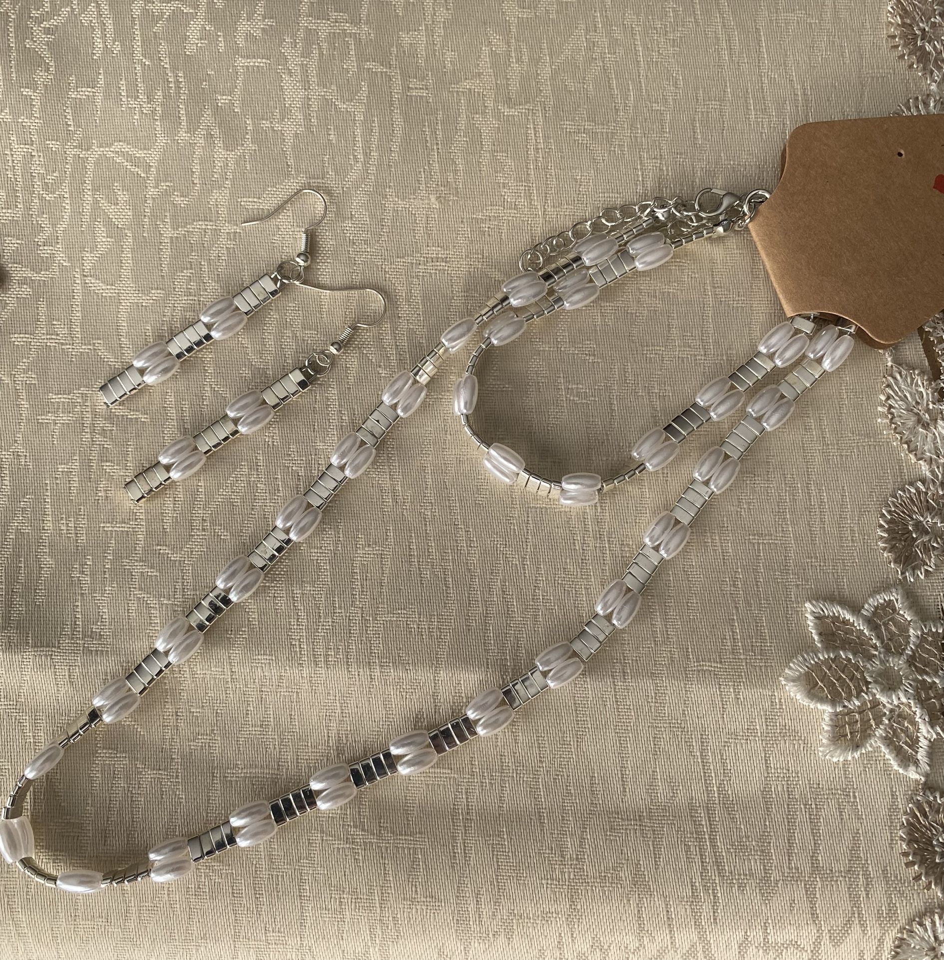 Necklace Earrings And Bracelet Set
