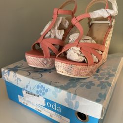 Top Moda Wedge Heel Coral 6