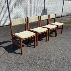 Mid Century Modern Solid Teak Dining Chairs