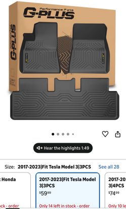 Tesla Model 3 floor mats  ‘17-‘23