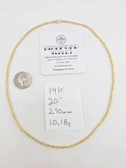 14k gold 20" rope chain