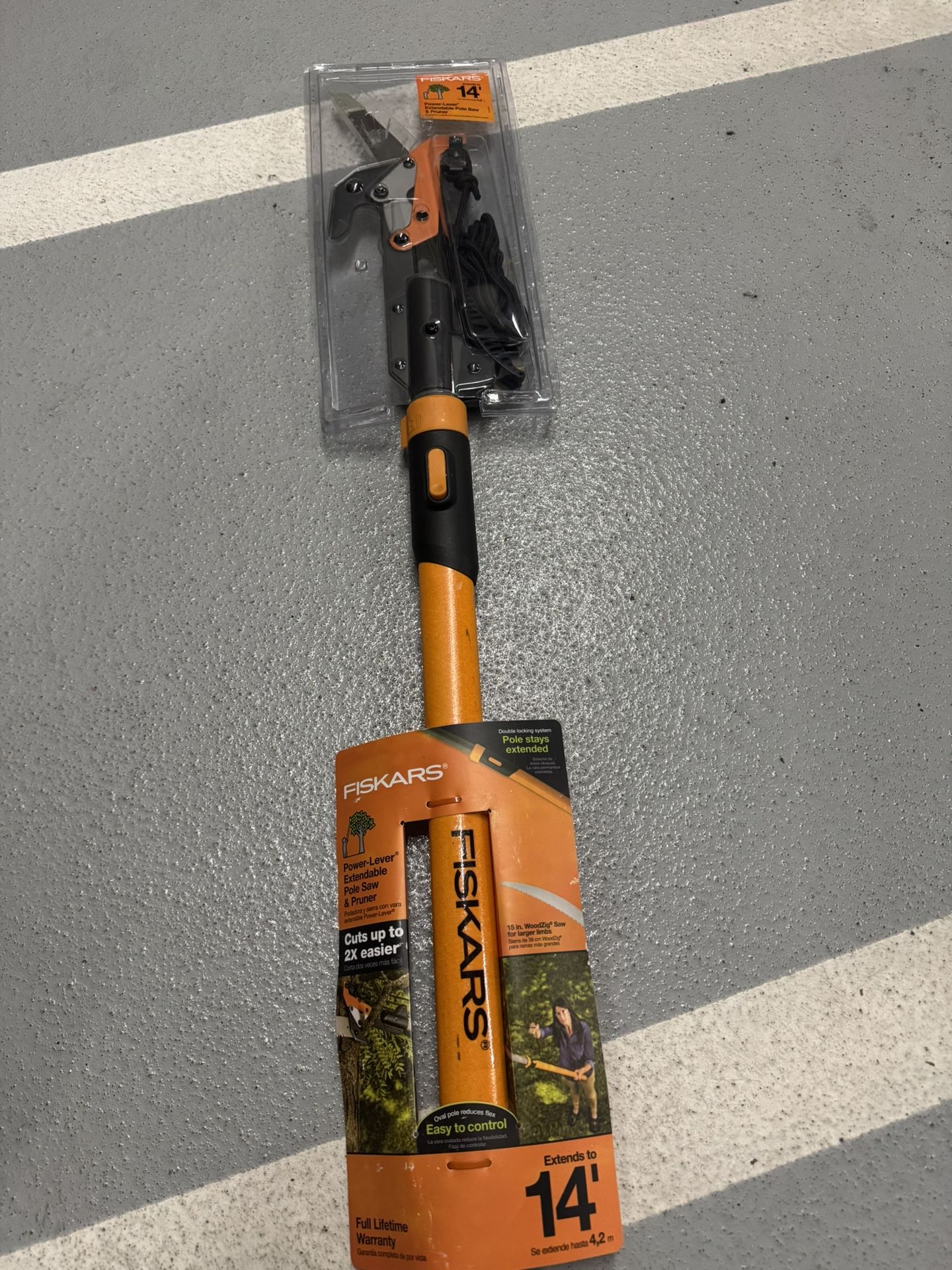PowerLever 1-1/8 in. Cut Capacity Steel Saw Blade 15 in. Fiberglass Pole 14 ft. Tree Pruner