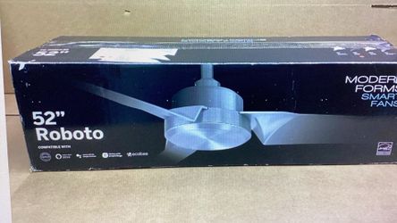 Roboto smart indoor and outdoor 3-blade ceiling fan 52” matte black