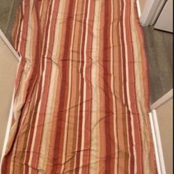 Pair Of Stripped Curtains 75" X 50" With 4’ X 8’ White Curtain Rod 