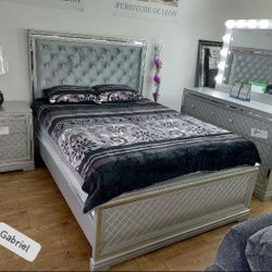 $55 Down financing or cash  Bedroom Set Queen or King Bed Dresser nightstand mirror
