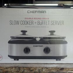Chefman Double Round Crock - Show Cooker + Buffet Server