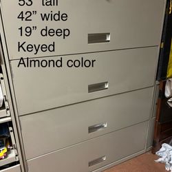 Hon 4 Drawer Almond File Cabinet