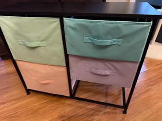 4-Drawer Fabric Storage Dresser with Metal Frame