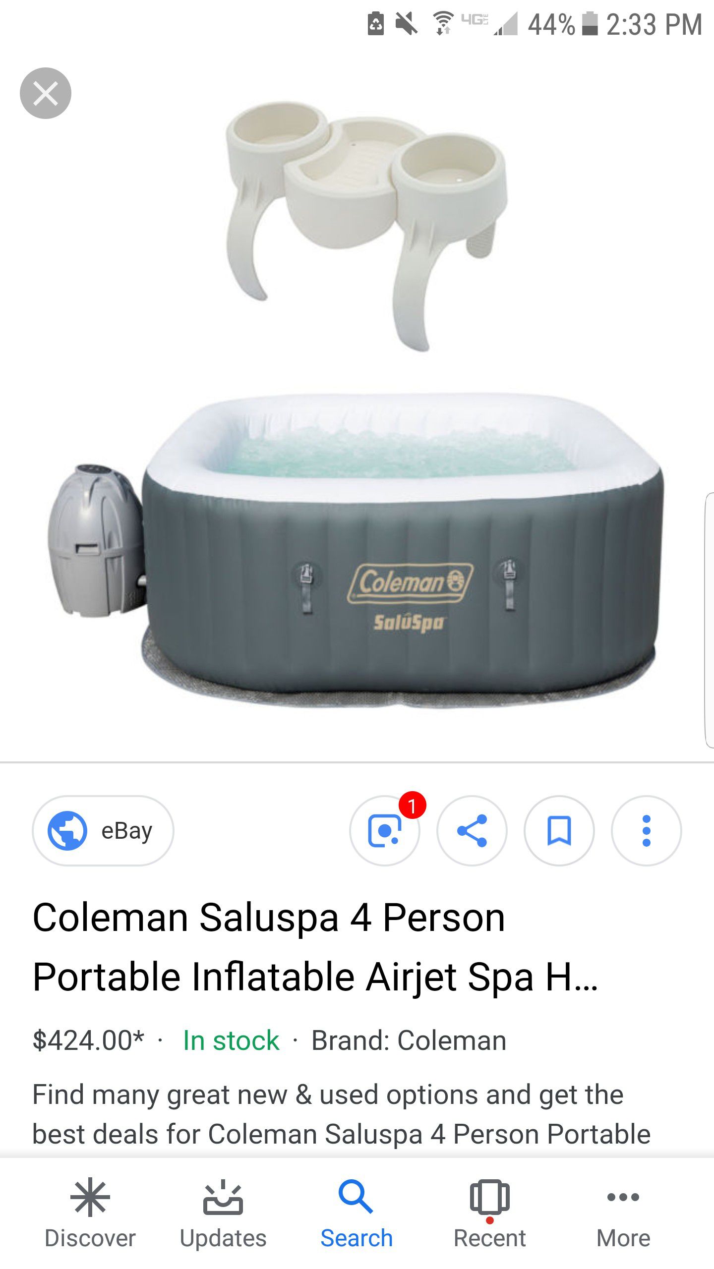 Coleman saluspa inflatable spa hot tub