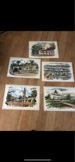 Vintage San Diego historical placemats