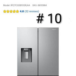 Refrigerator Samsung - 26 cu. ft. Mega Capacity Counter Depth 3-Door French Door Refrigerator with External Water and Ice Dispenser - Fingerprint Resi