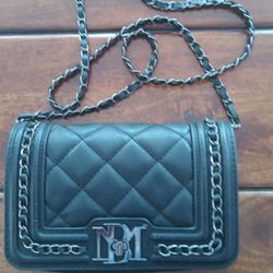 Badgley mishchka Black Leather Quilted Women's Crossbody Purse Hand Bag