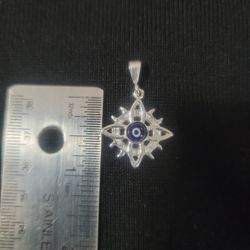 Witch's Knot With Turkish Eye Pendent/ Nudo De Bruja Con Ojo Turko