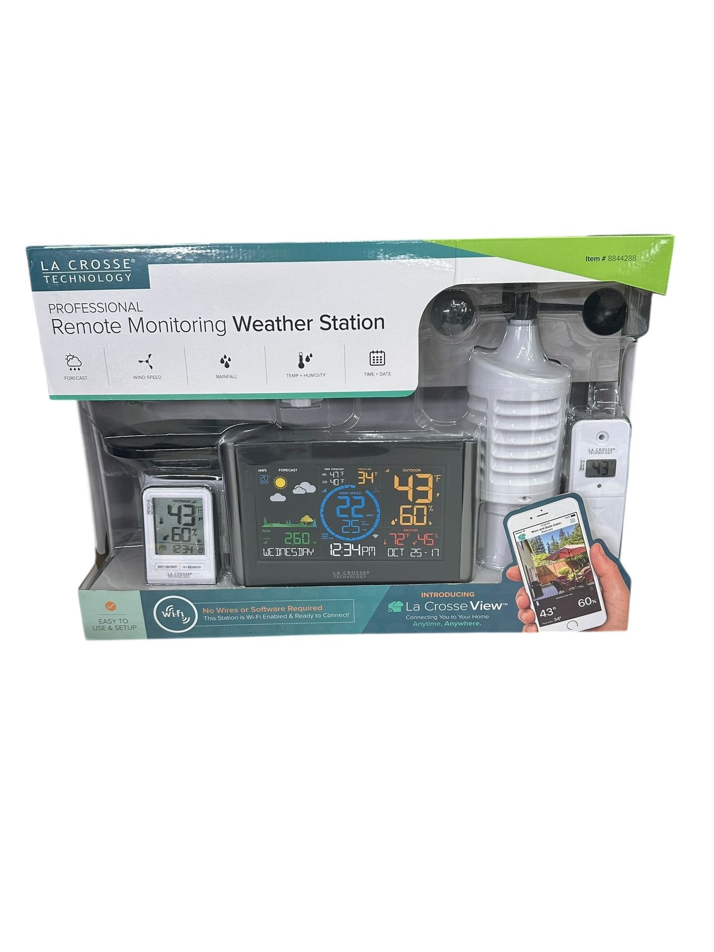 LA CROSSE TECHNOLOGY (contact info removed) Professional Remote Monitoring Weather Station NEW