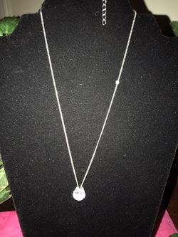 Beautiful silver Necklace with white stone