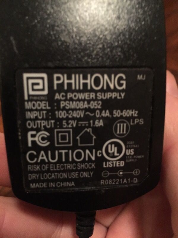 AC Adapter - Specs as shown